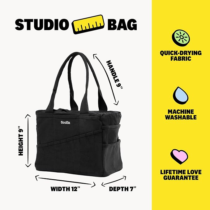 Soolla Studio Bag: Art Supply Storage Organizer & Pottery Tool Bag, Washable - Image 8