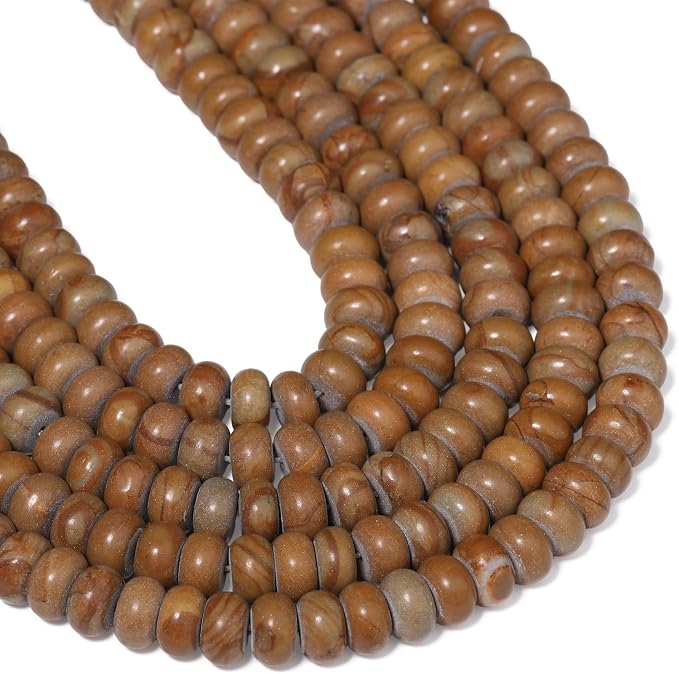 Songxi 5x8mm Natural Yellow Rhodonite Stone Rondelle Beads, Gemstone - Image 7