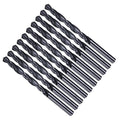 Drill Bit, 6.2mm Cutting Diameter, 4241 HSS Nitriding Black 118° Cutting Angle Versatile Jobber Bits - (Applications: for Drilling Plastic Wood Soft Metal), 10-Pieces