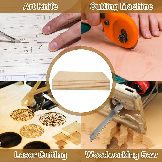 MIVIDE 18 Pack 15.7 x 11.8 Inch Basswood Sheets, 1/8 Thin Craft Plywood Sheets - Image 4
