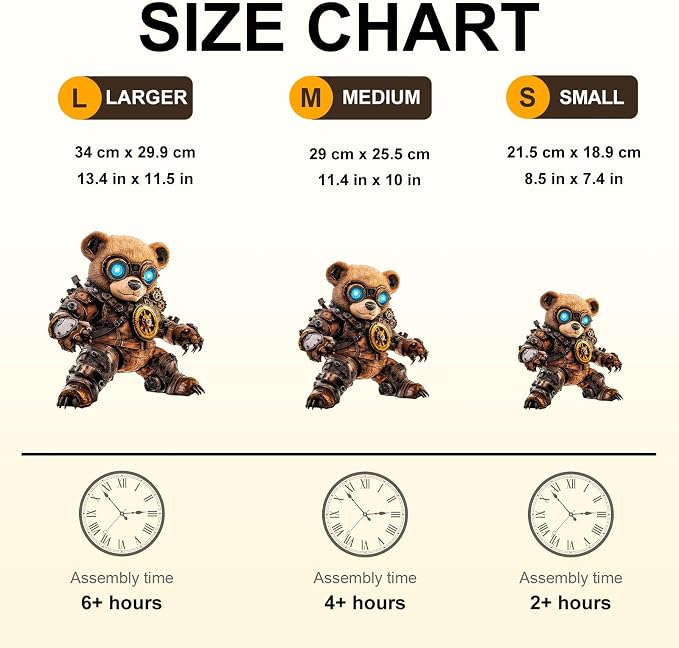 Cyber Bear Puzzles Adults Gifts Wooden 80 Pieces 8.5 * 7.4in - Image 4