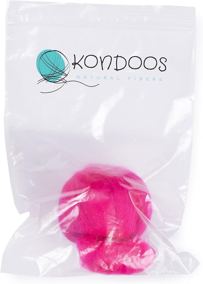 Kondoos Natural Wool roving, 2 OZ. Best Wool - Image 2