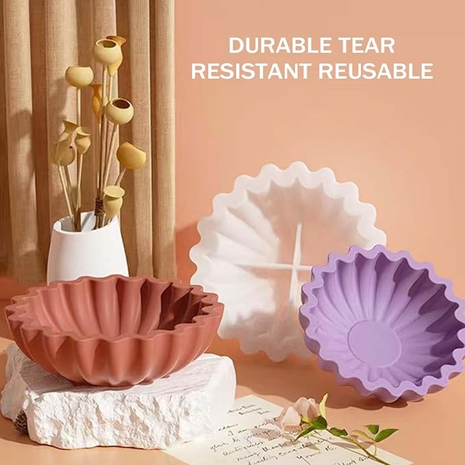 Resin Molds for Bowl, 5.24 x 1.65 inches Flower Tray Silicone Molds for Resin - Image 5