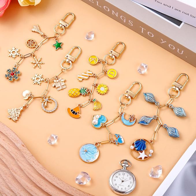 Wurosi 50 Set Paperclip Keychain Making Kit, Bag Charm Kit, 50 Keychain Clips - Image 6