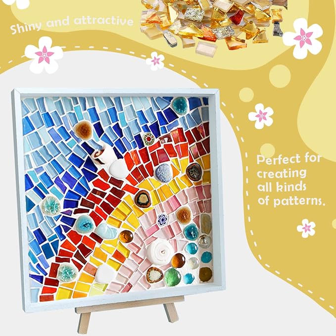 LITMIND Gold Mixed Irregular Glass Mosaic Tiles - Image 3