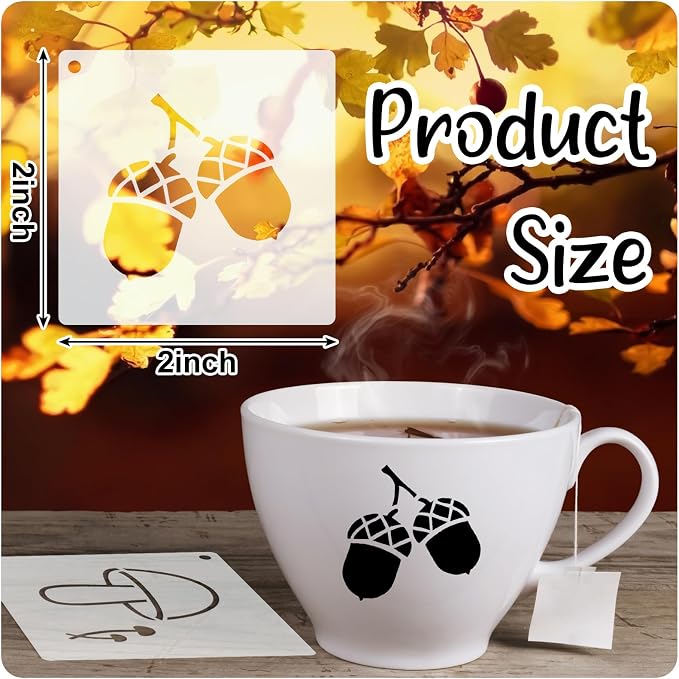 Fainne 100 Pcs 2 Inch Fall Stencils Small Stencils - Image 2