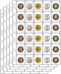 30-Pocket Coin Pages for Collectors, Standard 9-Hole Coin Collection Pages fit by Suremita