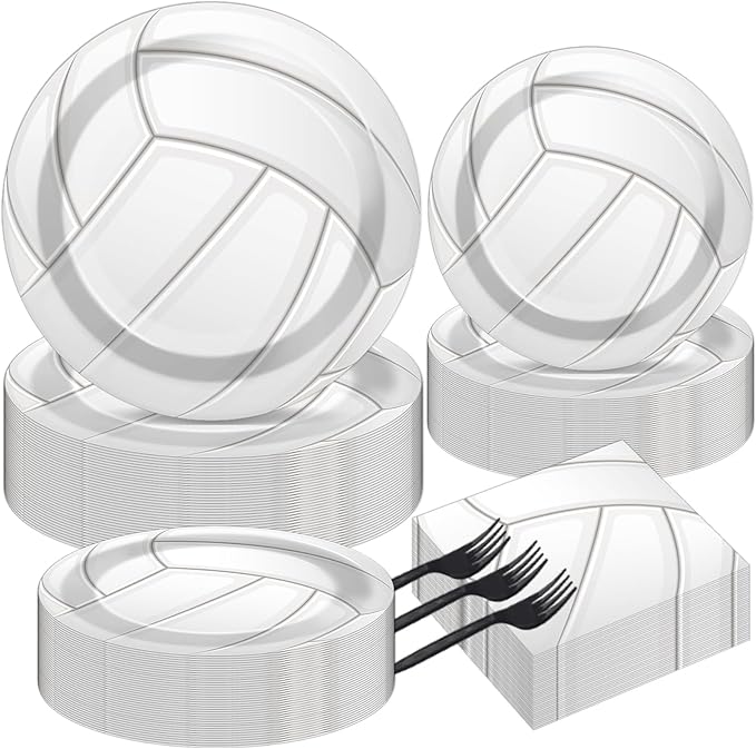 Qyeahkj 50 Guests Volleyball Plates and Napkins Party Supplies Volleyball by Qyeahkj