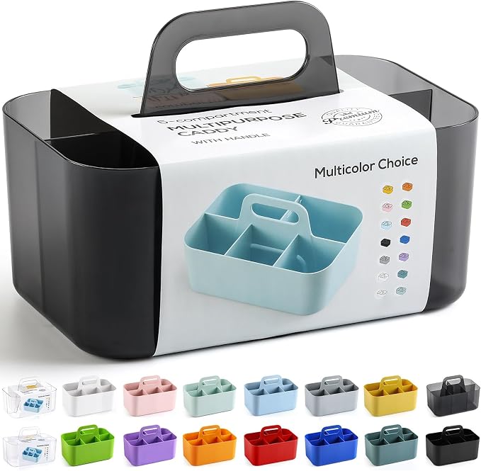 Multiuse Caddy Organizer with Handle, Portable Plastic Tote Bin - Image 7