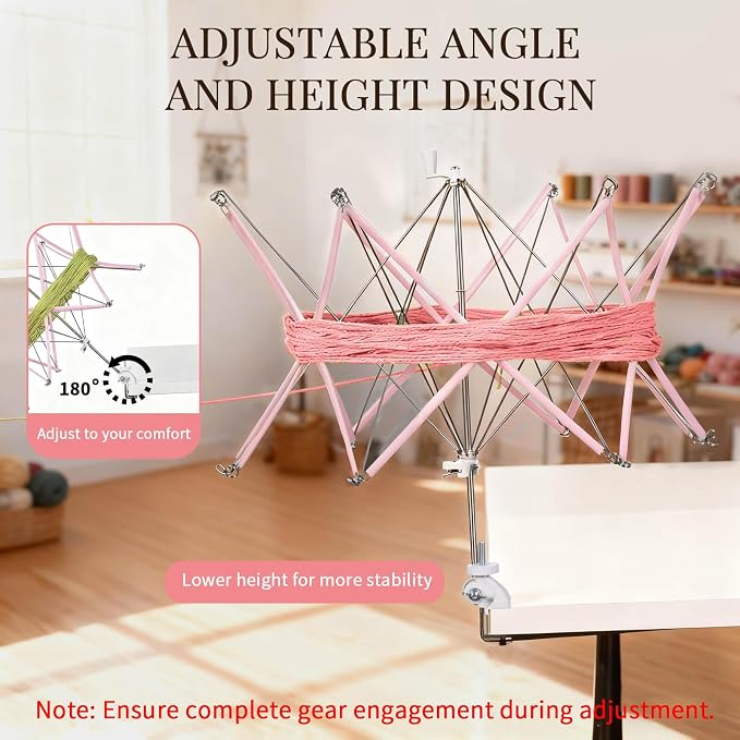 SPEENSUN Yarn Swift, Adjustable Angle/Height Yarn Umbrella Turn Loose Yarn into - Image 5