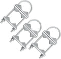 Double Antenna Mast Clamp V-Jaw Bracket U Bolts Pipe Mounting Hardware 3 Sets, Heavy Duty Mast to Mast Mount Bracket Kit for Outdoor Antenna 3 Sets