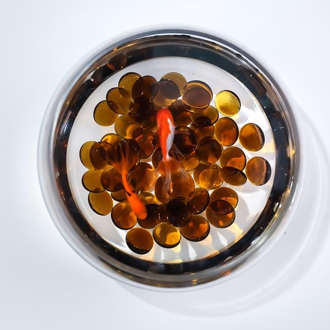 CYS EXCEL Amber Glass Gemstone Beads Vase Fillers Flat Marble Beads Multiple - Image 5