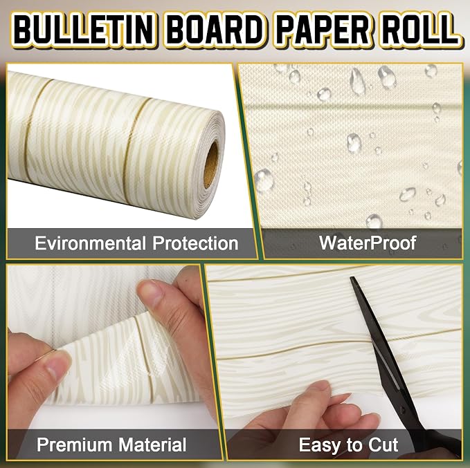 Inkspire White Wood Bulletin Board Paper Roll, 14.8FTx47IN Large Reusable - Image 3