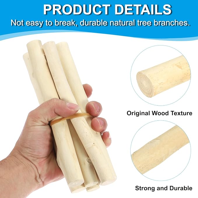 PATIKIL 8 Pcs / 40cm Wood Log Sticks, 0.6-1.2inch in Diameter Natural Driftwood - Image 3