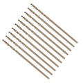 Drill Bit, #59 Cutting Diameter, 4341 HSS Gold Finish 118° Cutting Angle Number Jobber Bits - (Applications: for Drilling Soft Metal Plastic Wood), 10-Pieces