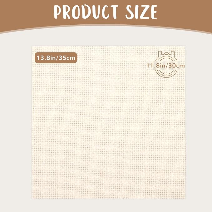 10 PCS Punch Needle Fabric | Pre-Cut Natural Cotton Tufting Cloth Monks Cloth - Image 2