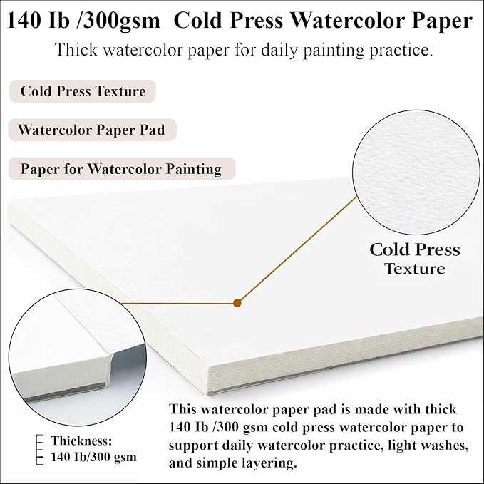 Ogfu Watercolor Paper Pad, Art Paper - Image 2