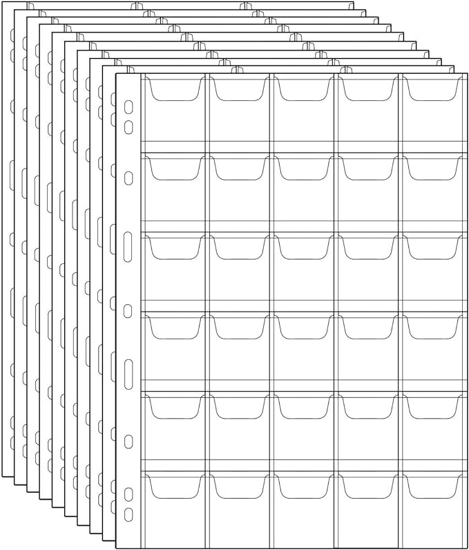 300 Pockets Coin Binder Pages 1.38" Collection Album Holder 10 Pcs | OSOPOLA by OSOPOLA