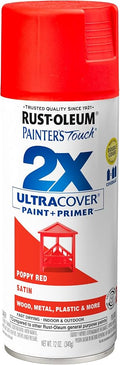 Rust-Oleum Painter's Touch 2X Ultra Cover Spray Paint, Satin Poppy Red | Indoor by Rust-Oleum