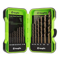 YOUGFIN Cobalt Drill Bits, M35 HSS Drill Bit Set 15 Pcs, 135° Tip Twist Jobber Length Kit for Hardened Metal, Cast Iron, Stainless Steel, Plastic and Wood with Indexed Storage Case (1/16"-3/8")