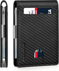 RUNBOX Slim Wallets for Men - Leather Money Clip Mens Wallet - RFID Blocking Front Pocket Bifold Wallet - Thin Credit Card Holder with Gift Box