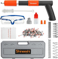 Manual Mini Steel Nail Gun Kit with Nailers Adjustable Speed Fastening Tool Portable Handheld Concrete Nailer Gun for Drywall, Steel, Woodworking & DIY Projects