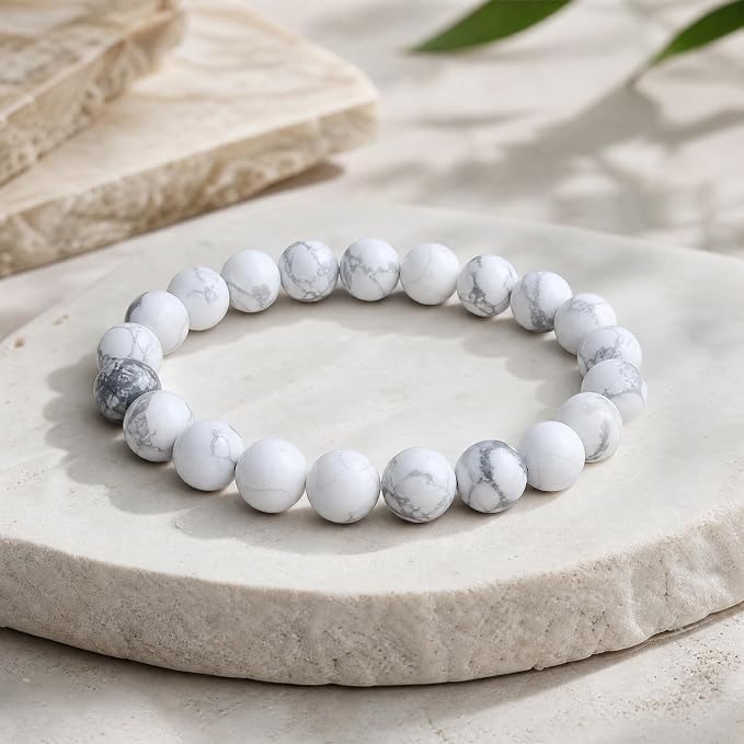 36pcs Natural Matte White Howlite Gemstone Beads，10mm Frosted Round Loose Stone - Image 3