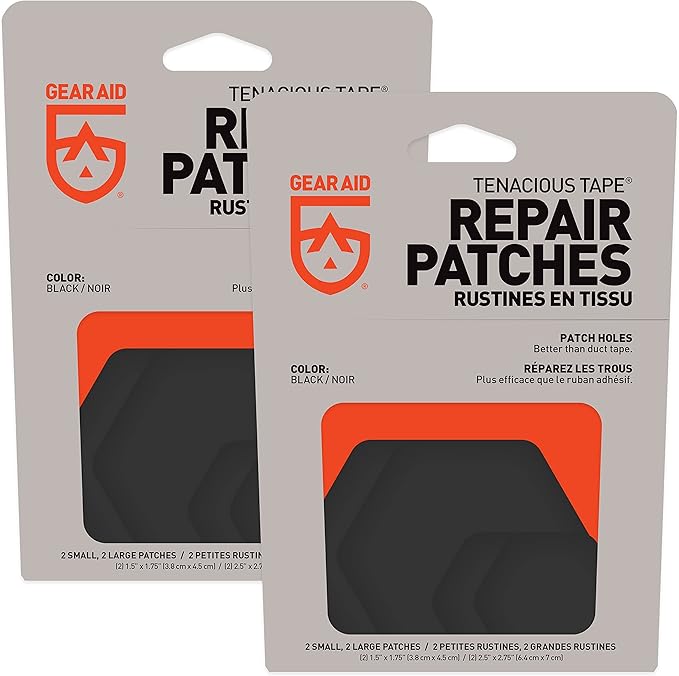 GEAR AID Tenacious Tape Hex 2.5” and 1.5” Repair Patches, Peel-and-Stick to Fix Holes and Burns in Down Jackets, Rain Gear, Tents, Tarps and More