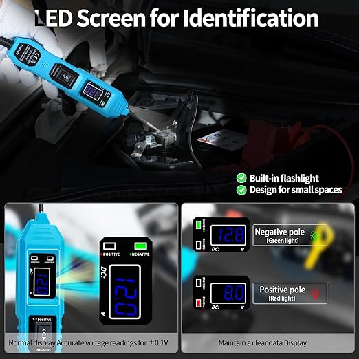 Upgraded 3.5-36V Automotive Circuit Tester, Test Light with 177 Inch Longer Leads, Power Probe,Car Component Activation Short Circuit Finder Continuity Test