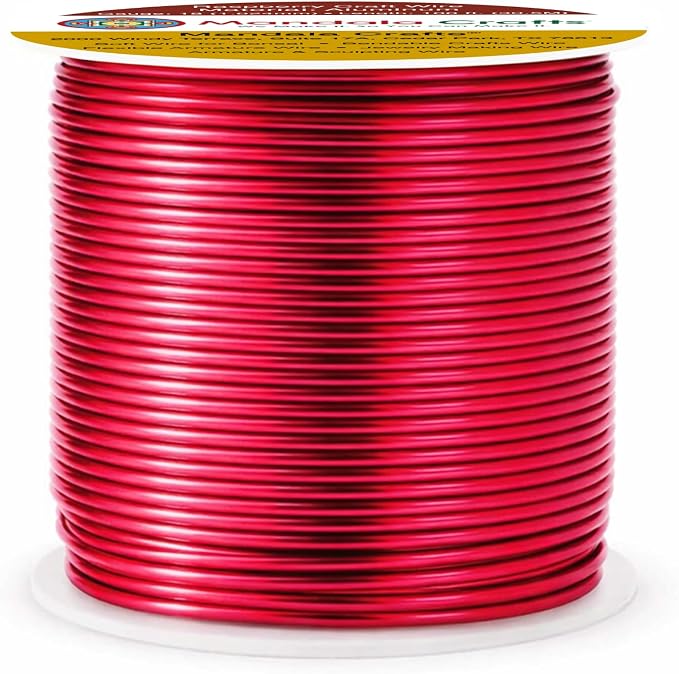 Mandala Crafts 18 Gauge Raspberry Anodized Aluminum Craft Wire, 100 FT | Colored - Image 2