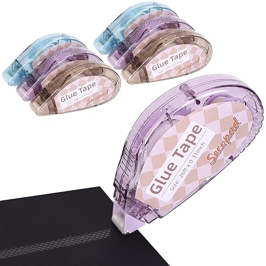 Secopad Scrapbook Tape, 6 Pack Double Sided Tape Roller by Secopad