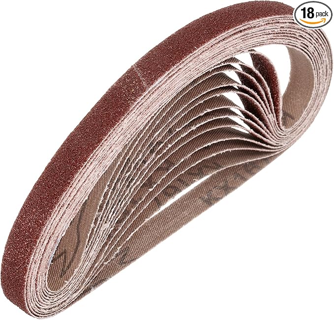 HARFINGTON 1/2 x 18 Inch Sanding Belts, 18 Pcs 80 Grits Aluminum Oxide Abrasive Belt Sander File Belt for Woodworking, Metal Polishing, Knife Sharpener