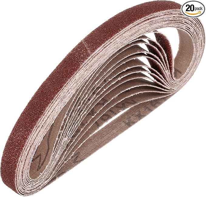 HARFINGTON 1/2 x 12 Inch Sanding Belts, 20 Pcs 80 Grits Aluminum Oxide Abrasive Belt Sander File Belt for Woodworking, Metal Polishing, Knife Sharpener