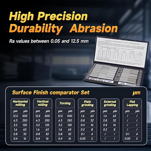 30Pcs Surface Roughness Comparator， Ra 0.05-12.5 mm Carbon Steel Roughness Test Blocks for Lathe/Machining/Manufacturing Mechanical