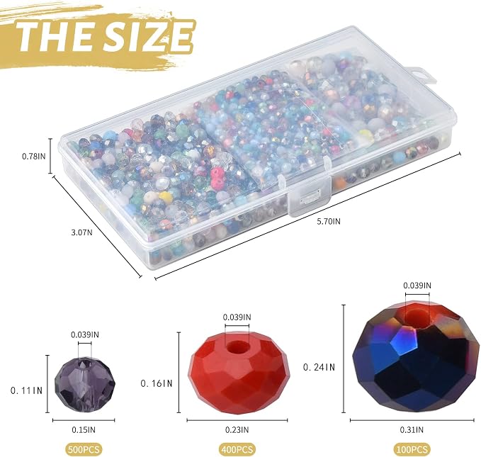 Mixed 4/6/8mm Round Rondelle Beads 1000pcs Lampwork Briolette Glass Crystal - Image 3