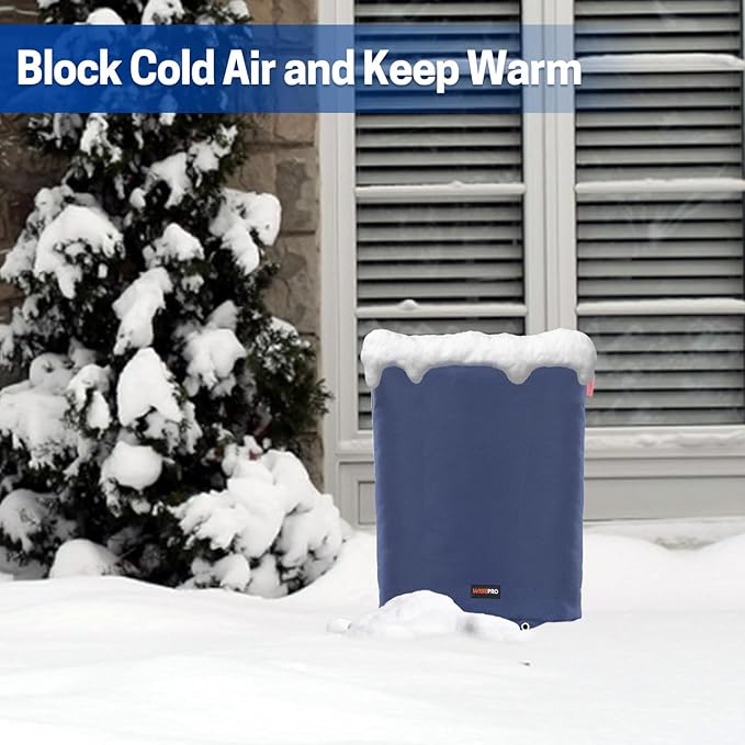 Backflow Preventer Insulation Cover-16”W x 20”H, 6 Layers Fabric Outdoor Pipe Insulation Cover with Aluminum Foil Layer Dupont Sorona Cotton, Backflow Cover for Winter Freeze Protection