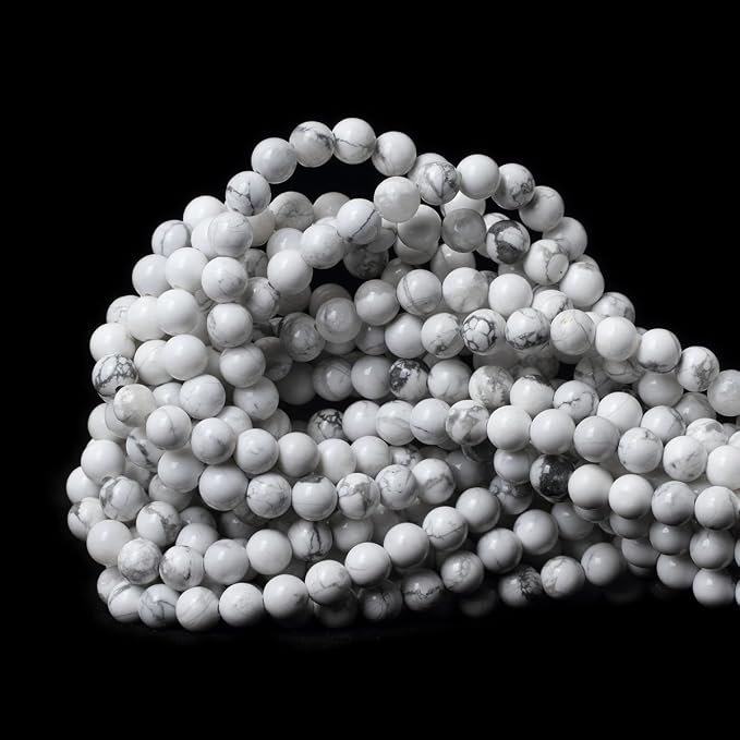 6mm 60PCS Natural White Howlite Gemstone Round Loose Stone Beads - Image 6
