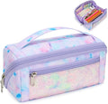 Large Pencil Case for Girls, Aesthetic Pencil Pouch for School, Wide Opening by BrainyBees