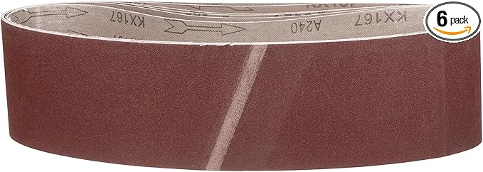 6 x 48 Inch Sanding Belt, 6 Pcs 240 Grit Knife Sharpener Belts Work Sharpening for Belt Sander Knife Carving Tool Metal Working