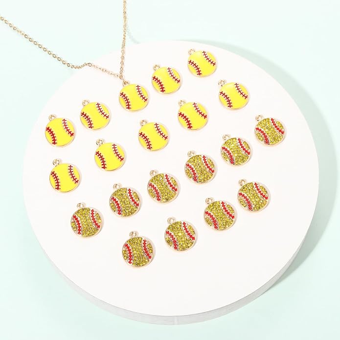 20PCS Sports Charms Enamel Basketball Baseball Pendant Charms - Image 4