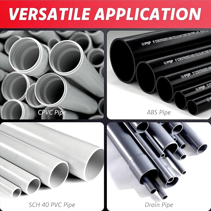 PVC Pipe Reamer Kit, 6PCS Inside Pipe Reamer Tool, ABS CPVC PVC Fitting Saver for Standard 1/2" Drills, Aluminum Drain Water Plumbing Tools for SCH40 (3/4'', 1'', 1-1/2'', 2'', 3'', 4'')