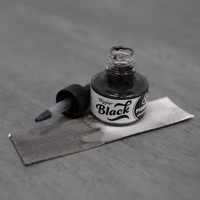 Higgins Black Pigmented Drawing Ink - Image 2