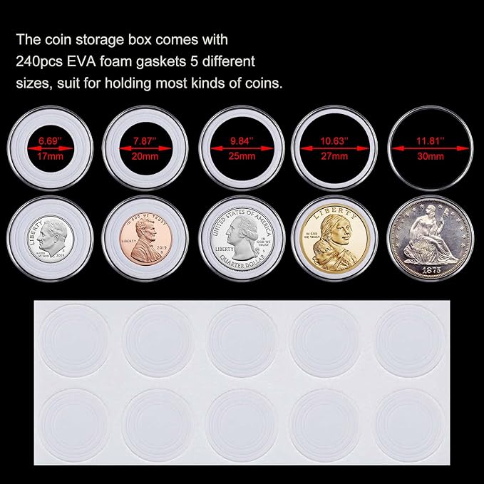 240 Pieces 30mm Coin Capsules Coin Holders - Image 2