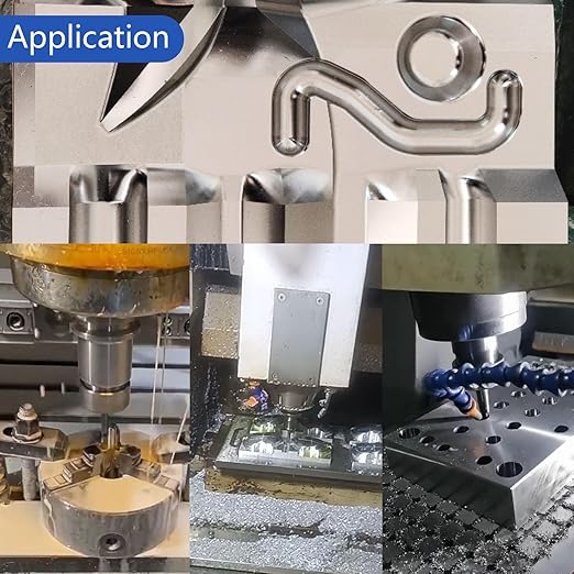 3/8" Carbide End Mill Bits Set for Alloy & Hardened Steels - Hrc55 Micro Grain, 4-Flute Milling Cutter with AlTiN Coating, CNC Router Bits, High-Performance Milling Bits