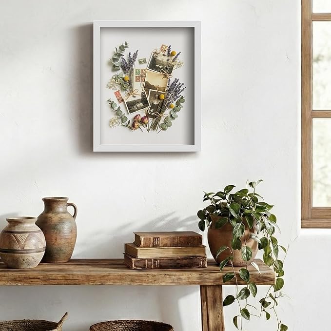 12x16 Shadow Box Frame with Linen Background & Metal Push Pins - Image 4