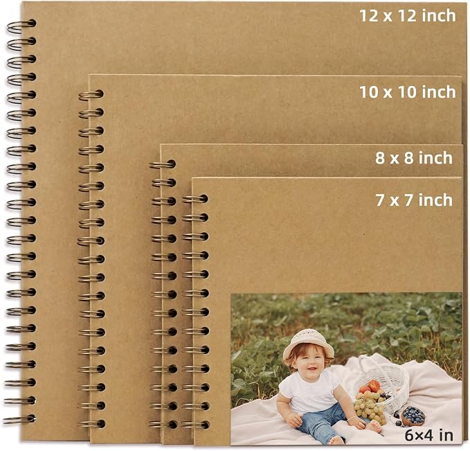 10x10 Inch DIY Scrapbook Photo Album, Hardcover Kraft Paper Acid-Free, 20 Sheets - Image 9