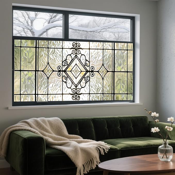 IVN Window Film Geometric Stained Glass Decorative Window Privacy Film | Window - Image 9