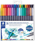 Staedtler Double-Ended Watercolour Brush Pens, Calligraphy by Staedtler