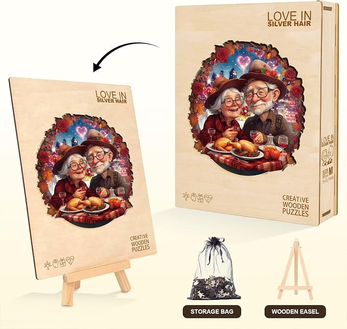 Romantic Grandma Grandpa Love Senior Couple Puzzles Adults Gifts - Image 5