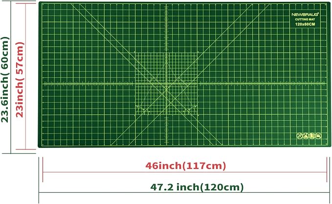 NEWBRAUG 23'' × 47'' Large Self Healing Cutting Double Sided 5-Ply Mat - Image 5